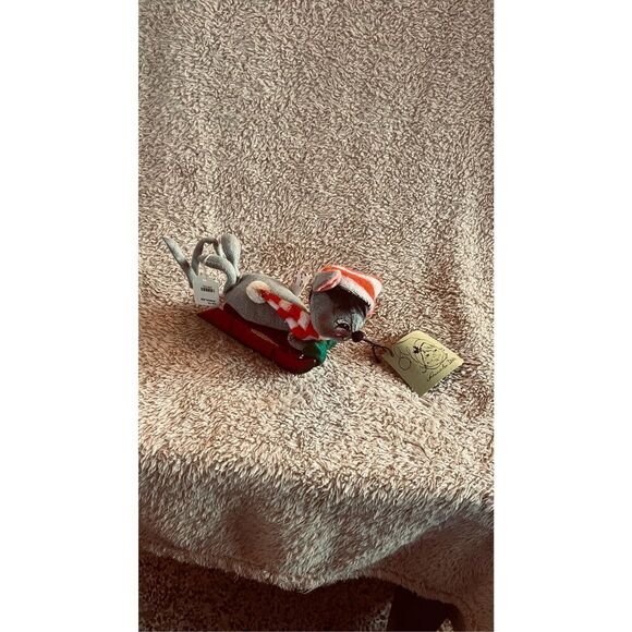 Annalee Doll Christmas Mouse Sledding 1965 - Picture 1 of 9